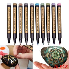 10-Piece: Metallic Paint Marker Pen Permanent