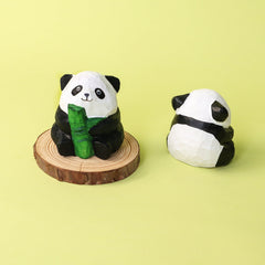 DIY Wooden Panda Painting Kit Hand Carved Craft Decor