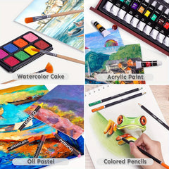 175 Piece Deluxe Art Set Wooden Case Crayons Paints