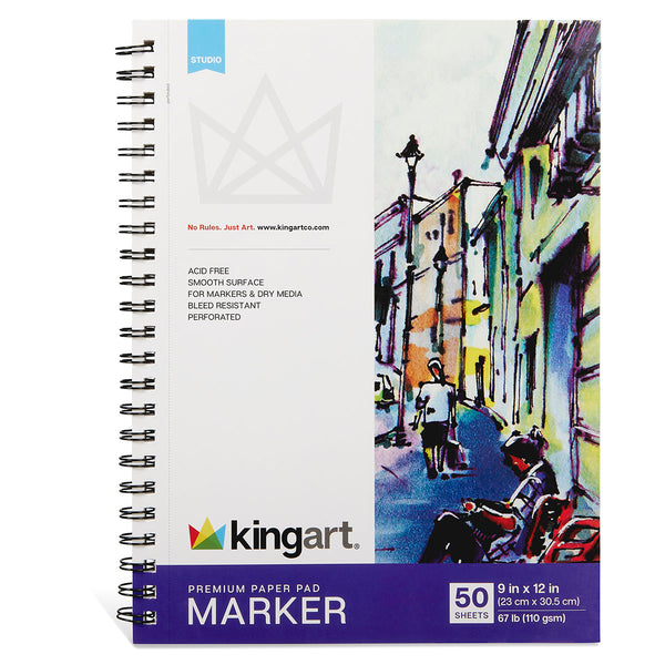 Marker Paper Pad - Spiral Bound - 9” X 12” - 50 Sheets