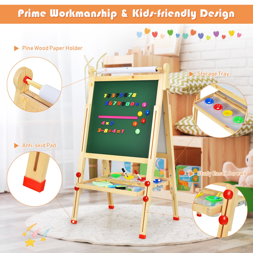 Kids Art Easel Double Sided Adjustable Drawing Board Paper ...