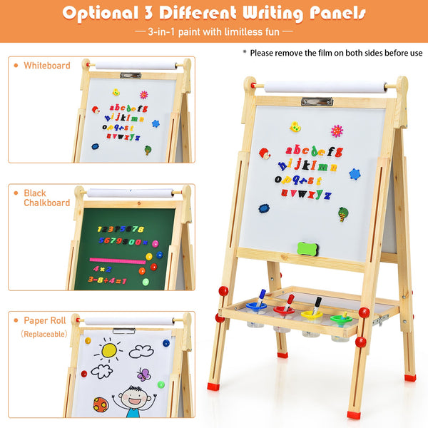 Kids Art Easel Double Sided Adjustable Drawing Board Paper ...