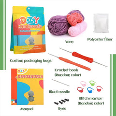 Dinosaur Crochet Kit Handmade Woven Doll DIY Knitting Set