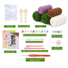 Crochet Hanging Plant Kit Easy DIY Yarn Knitting Tools