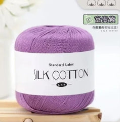 Silk Cotton Milk Yarn Soft Crochet Knitting Thread 50g
