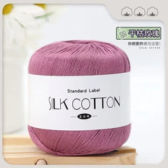 Silk Cotton Milk Yarn Soft Crochet Knitting Thread 50g