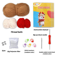 Beginner Crochet Animal Kit Yarn Tools Video Tutorial DIY