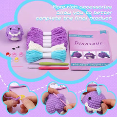 Dinosaur Crochet Kit Handmade Woven Doll DIY Knitting Set