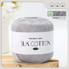 Silk Cotton Milk Yarn Soft Crochet Knitting Thread 50g