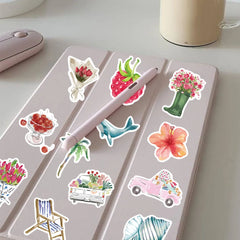 50/100pcs Watercolor Dairy Stickers Decals For Phone Laptop Scrapbook Luggage Helmet DIY Graffiti Aesthetic Stickers Gifts