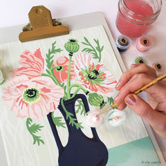 Poppies in a Vase | 8x10 paint-by-number kit