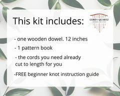 Beginner DIY Macrame craft kit. Macrame wall hanging kit, Craft kits for adults and kids. DIY boho wall decor. Macrame tutorial kit