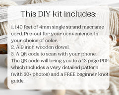 Macrame plant hanger DIY craft kit.