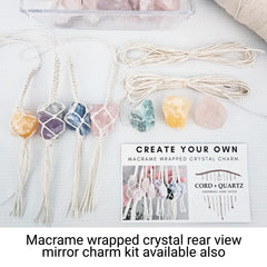 Macrame wrapped crystal keychain DIY craft kit.