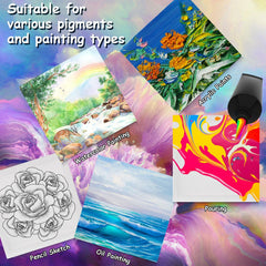 12PCS Mini Canvas and Easel Set 4x4in Cotton Canvases Small Art Stand