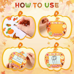 Memorywuu 36 Sets Thanksgiving DIY Crafts Kit Fall Photo Frames Pumpkin Leaf